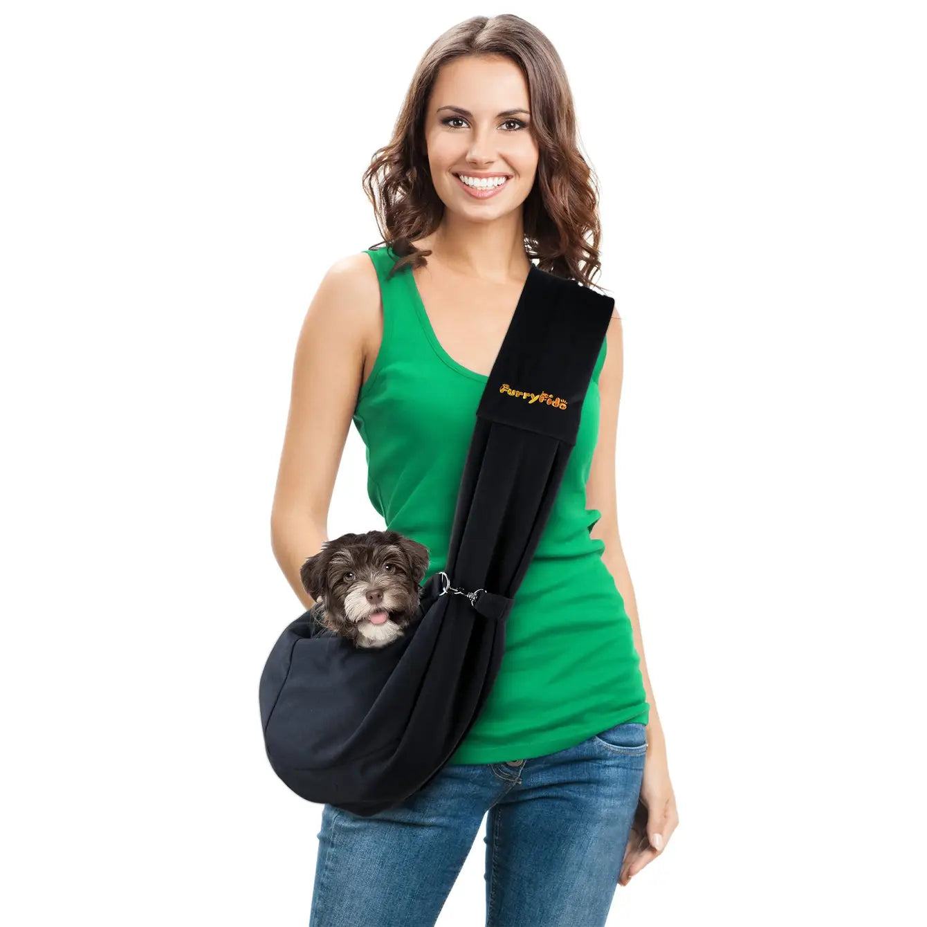 Furry Fido Classic Pet Sling - Black Reversible Slings