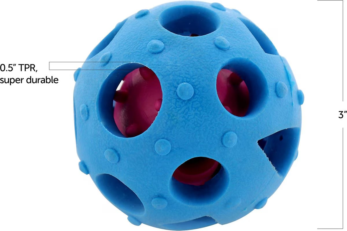 FurryFido Interactive Treat Dispensing Soccer Ball Dog Chew Toy, Blue