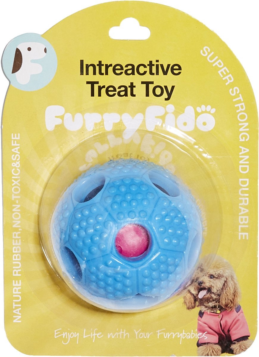 FurryFido Interactive Treat Dispensing Soccer Ball Dog Chew Toy