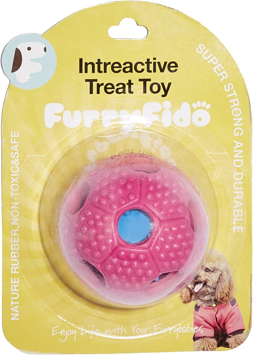 FurryFido Interactive Treat Dispensing Soccer Ball Dog Chew Toy