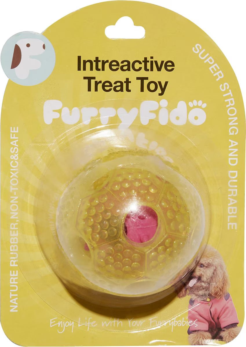 FurryFido Interactive Treat Dispensing Transparent Dog Chew Toy