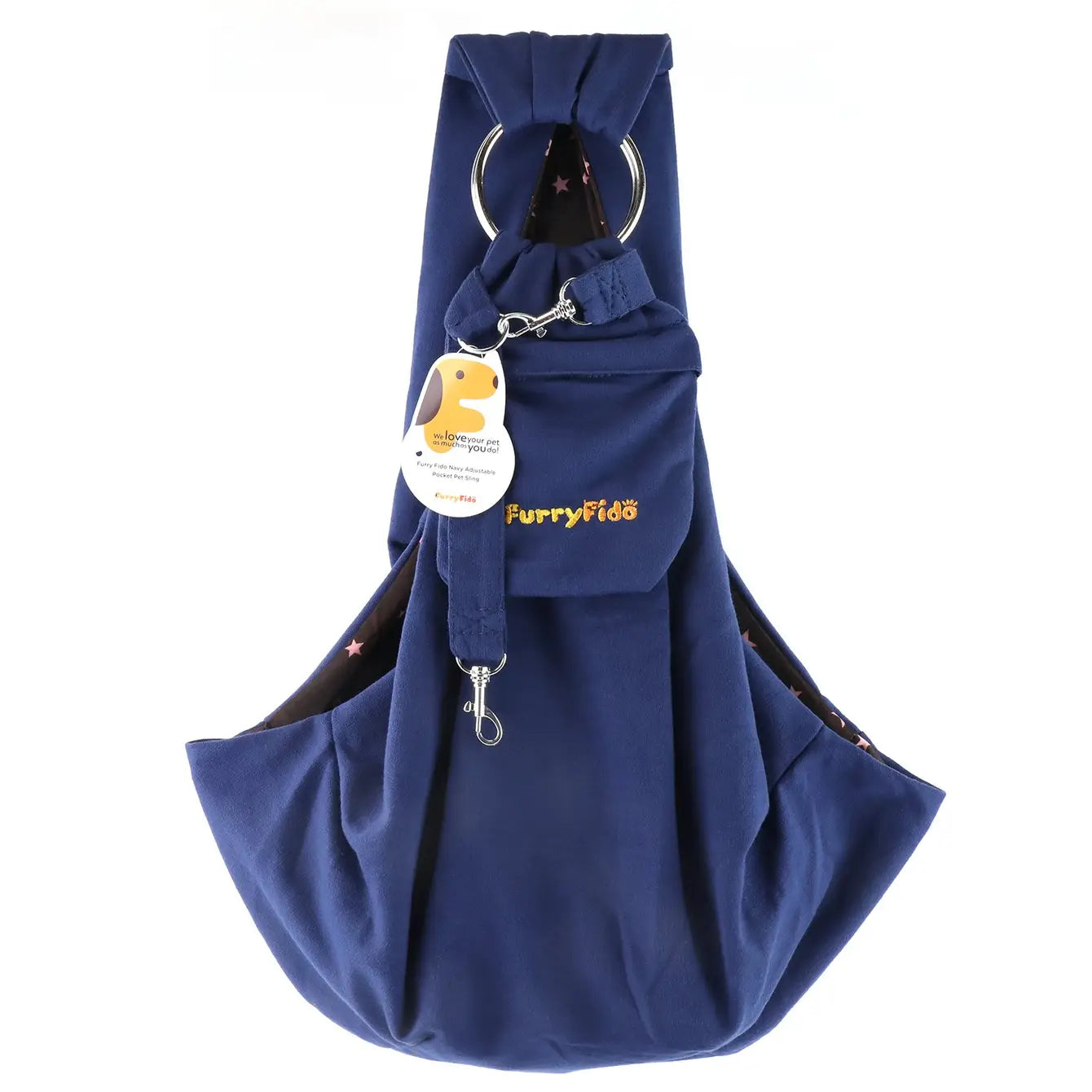 Furry Fido Adjustable Pocket Pet Sling - Navy